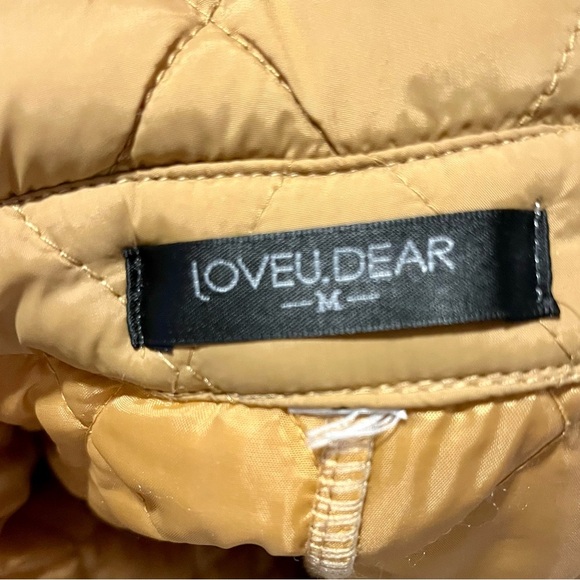 LOVEU.DEAR Quilted Tan Coat women’s size M - Picture 2 of 4